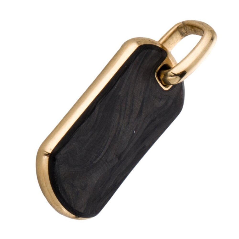 DAVID YURMAN 18K 750 YELLOW GOLD FORGED CARBON STREAMLINE® TAG PENDANT - Picture 6 of 7